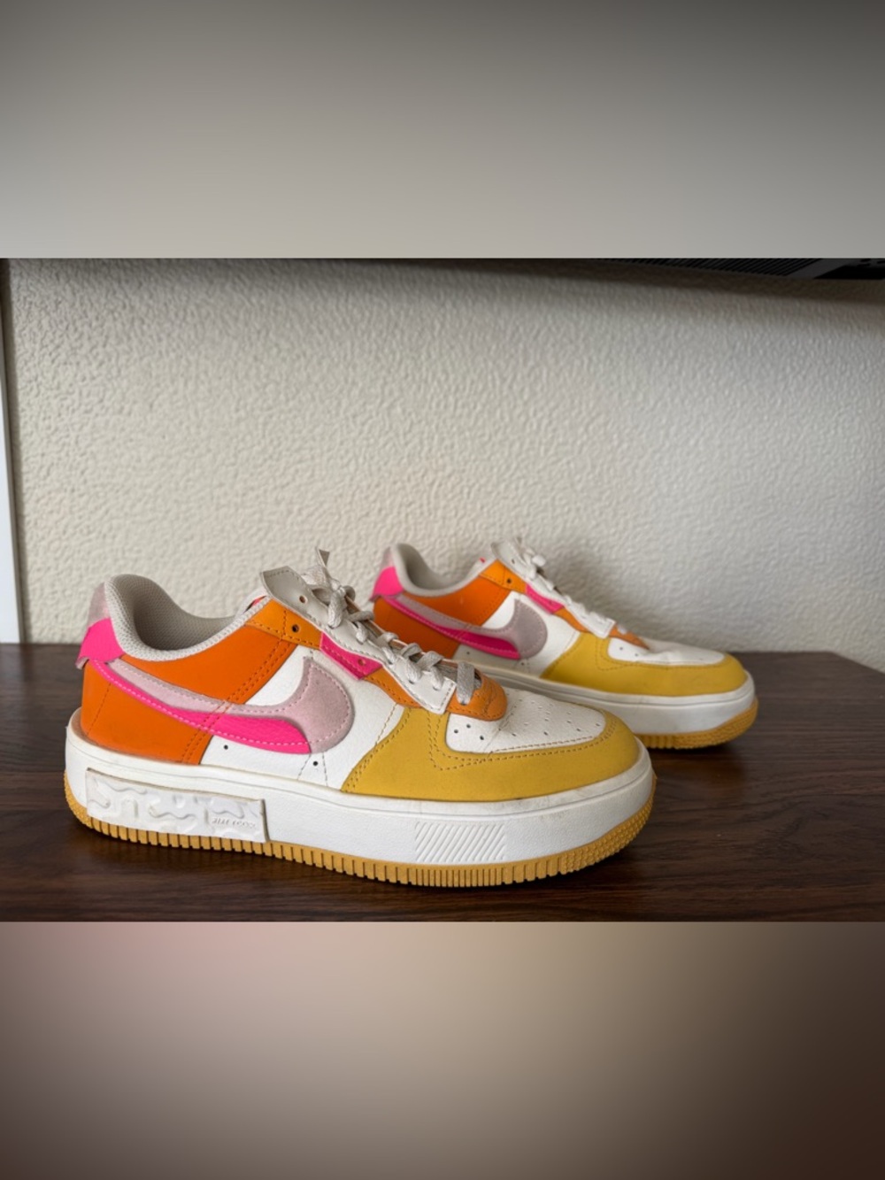 Nike Air Force 1 Fontanka Sneakers in white and hyper pink solar mix